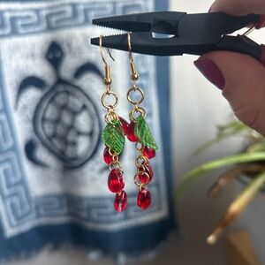 Handmade Gold Pomegranate Earrings ❤️